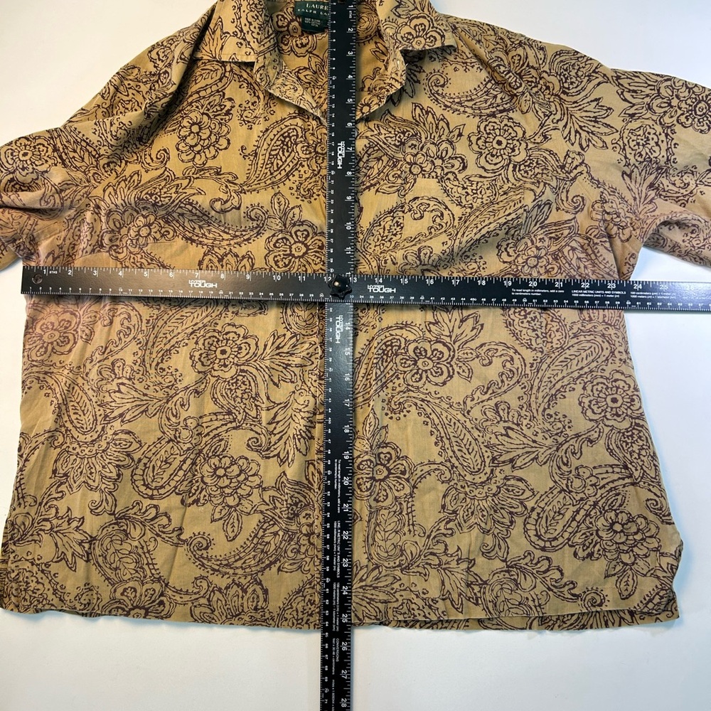 Ralph Lauren Tan and Brown Paisley Button-Down Shirt - Picture 5 of 10